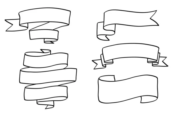 Vektör şerit pankart çizimi izole edildi