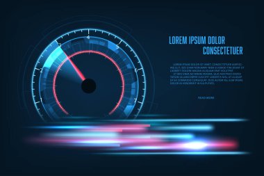 Vector technology abstract internet high speed test  interface concept. Speed movement motion flart light