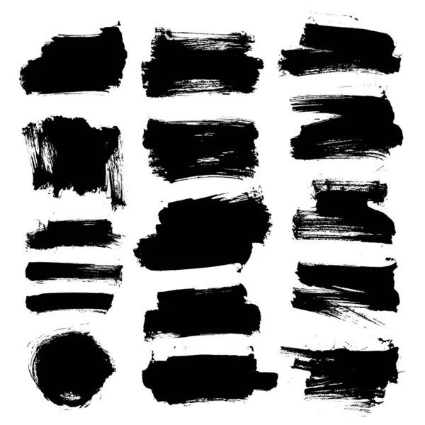 Pinceau Vecteur Noir Grunge Zones Texte Pour Bannière — Image vectorielle