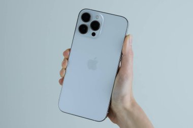 iPhone 13 Pro Max in Silver. 