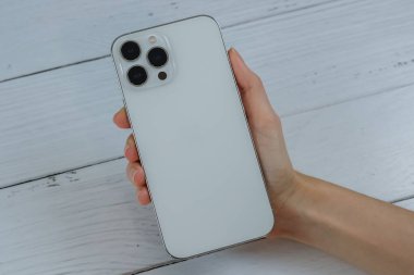 iPhone 13 Pro Max in Silver. 