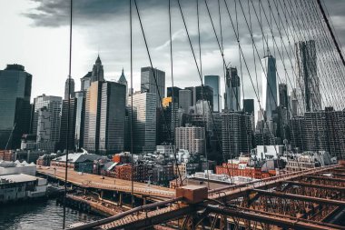 New York şehrinin ufuk çizgisi manzarası. Manhattan, New York, ABD.