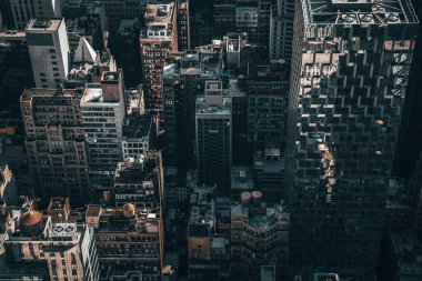 New York şehrinin ufuk çizgisi manzarası. Manhattan, New York, ABD.