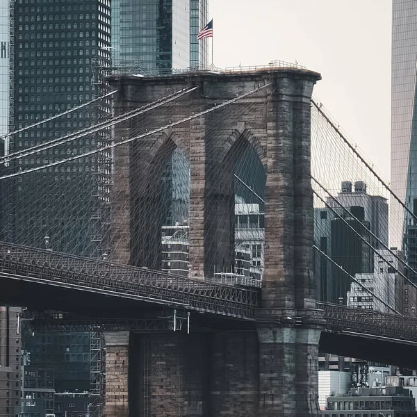 Бруклинский Мост Нью Йорке Бруклин Нью Йорк Сша — стоковое фото