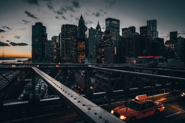 Brooklyn Bridge in New York City. Brooklyn, New York, USA.