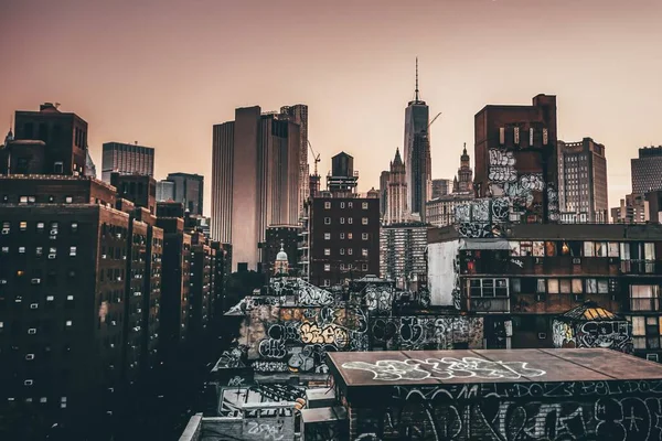Небесний Вигляд Міста Нью Йорк Мангеттен Нью Йорк Сша — стокове фото