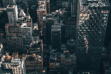New York şehrinin ufuk çizgisi manzarası. Manhattan, New York, ABD.