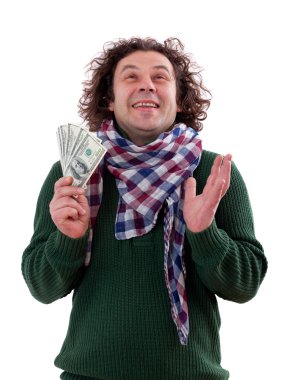 dolar ile mutlu bir adam