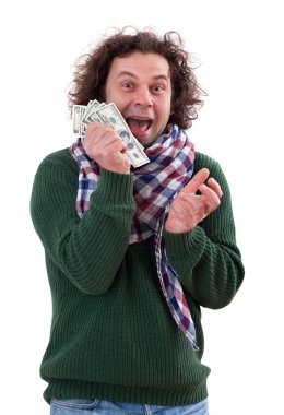 dolar ile mutlu bir adam