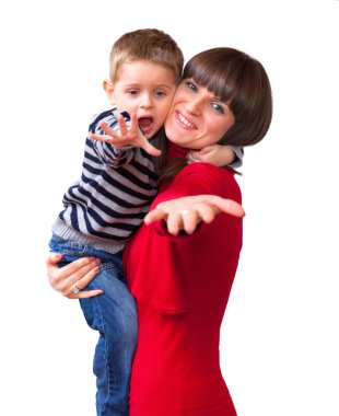 Young mother and  son