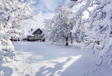 Kış masal mountain Village