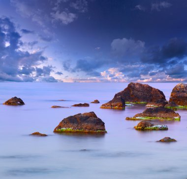 Renkli yaz deniz manzarası.