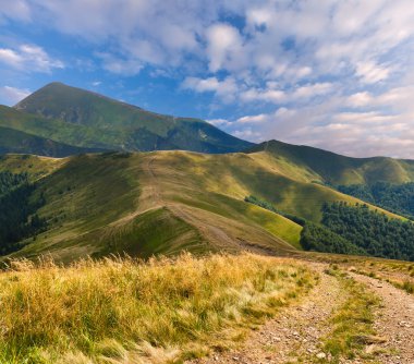 dağlarda road, yatay yaz