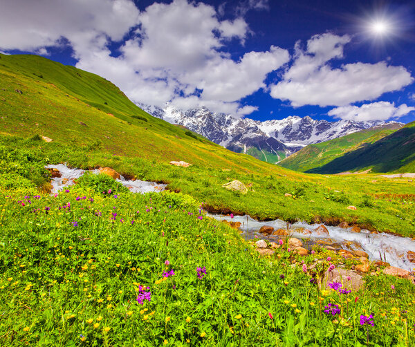 River in the mountains.