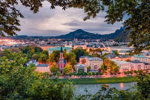 Pandangan Pagi Yang Spektakuler Dari Paroki Protestan Salzburg Christ Church — Stok Foto