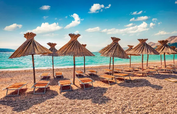 바스카 해변의 놀라운 풍경입니다 여름에는 아드리아해 바스카 크로아티아 유럽등 풍경을 스톡 사진