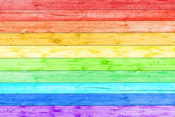 Rainbow Color Pattern Wooden Background Lgbt Colors Old Rustic Wooden — Stock Photo, Image