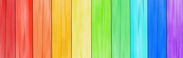 Duhová Barva Rozmazaný Vzor Dřevěné Pozadí Barvy Lgbt Stará Rustikální — Stock fotografie