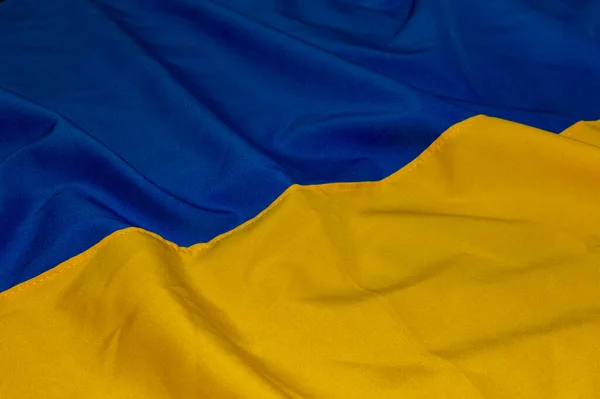 Nationalflagge Der Ukraine Texturierte Flagge Der Ukraine Blaue Und Gelbe — Stockfoto