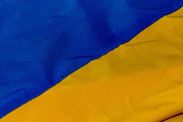 Nationale Vlag Van Oekraïne Gestructureerde Stof Vlag Van Oekraïne Blauwe — Stockfoto