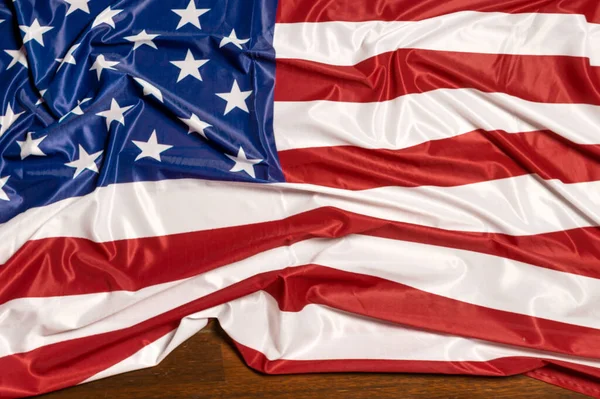 Cerca Bandera Arrugada Los Estados Unidos Bandera Nacional United States — Foto de Stock