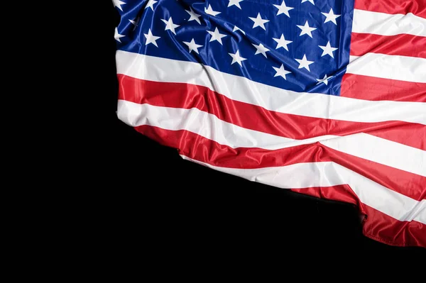 Bandera Americana Sobre Fondo Negro Feliz Día Los Veteranos Día — Foto de Stock