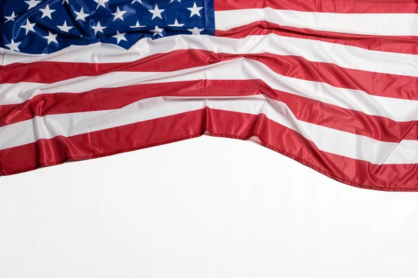 American Flag White Background Happy Veterans Day Independence Day Copy — Stock Photo, Image