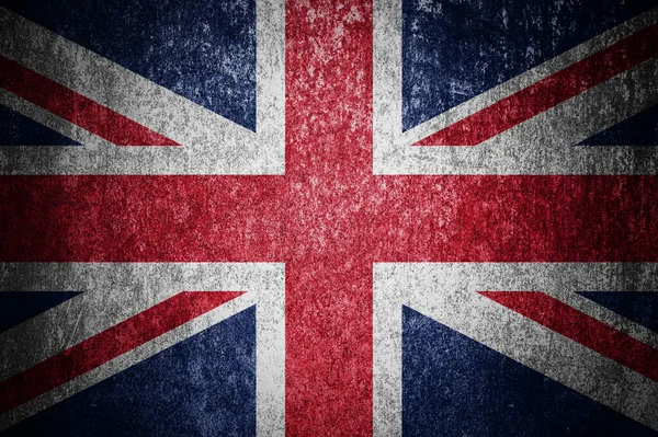 Крупный План Гранжа Великого Британского Флага Грязный Флаг Великобритании Металлической — стоковое фото