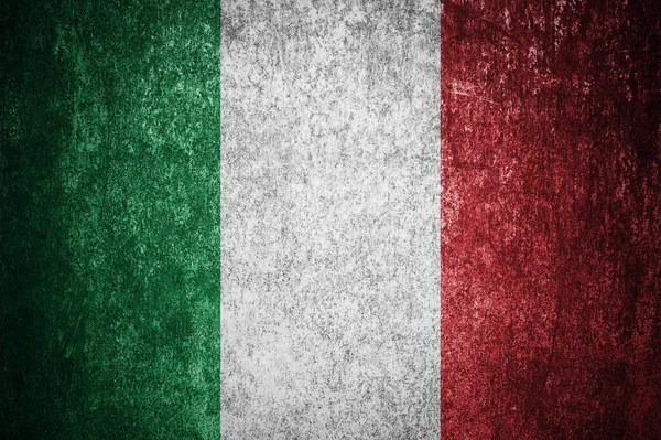 Closeup Grunge Italiaanse Vlag Vuile Italiaanse Vlag Een Metalen Oppervlak — Stockfoto