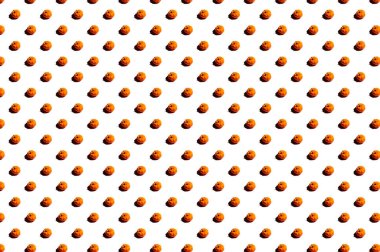 Pumpkin pattern for Halloween. Trendy festive pumpkin pattern on a white background. View from above