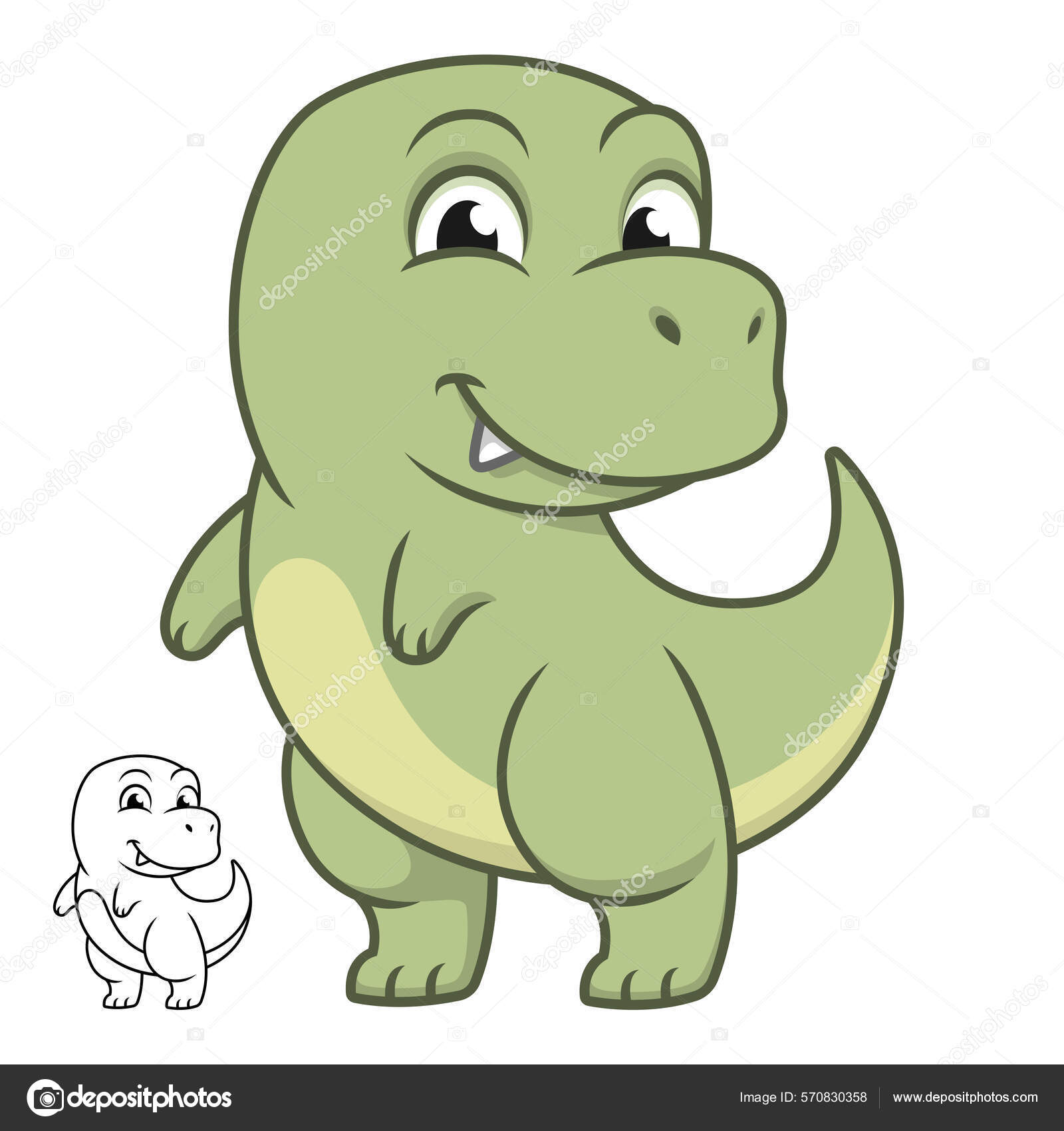 cute baby tyrannosaurus rex cartoon dinosaur character