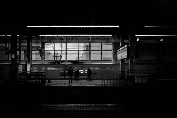 Shinkansen Japán Golyóvonat Érkezik Hiroshima Állomásra Japánban — Stock Fotó