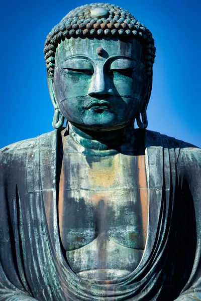 Grande Buddha Kamakura Daibutsu Piedi Altezza 103 Tonnellate Statua Stata — Foto Stock