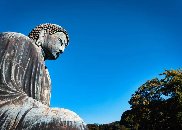 Grande Buddha Kamakura Daibutsu Piedi Altezza 103 Tonnellate Statua Stata — Foto Stock