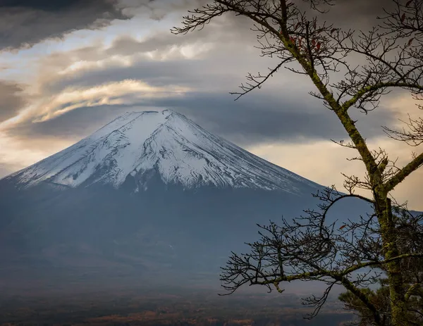 Wolken Kolken Rond Top Van Berg Fuji Bij Fujiyoshida Japan — Stockfoto