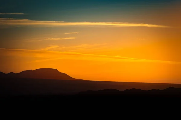 Pôr Sol Fevereiro Sobre Novo México Scenic Drive Paso Franklin — Fotografia de Stock