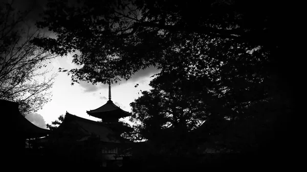 Pôr Sol Nos Terrenos Templo Kiyomizu Dera Perto Kyoto Japão — Fotografia de Stock