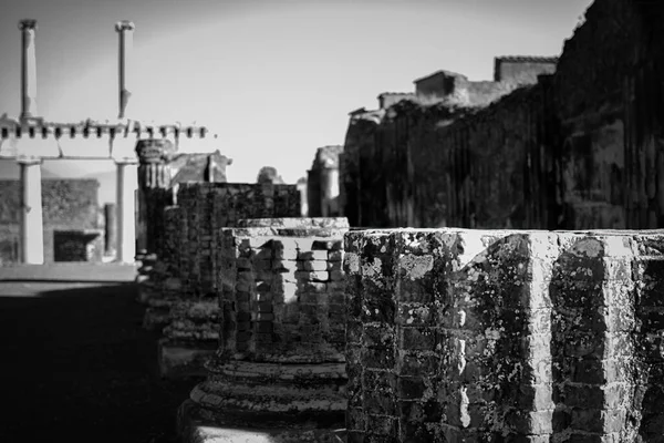 Пільєри Римському Форумі Стародавнього Міста Помпеї Італія — стокове фото