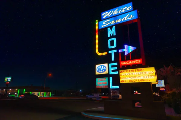 White Sands Motel Fényei Alamogordoban Mexikóban — Stock Fotó