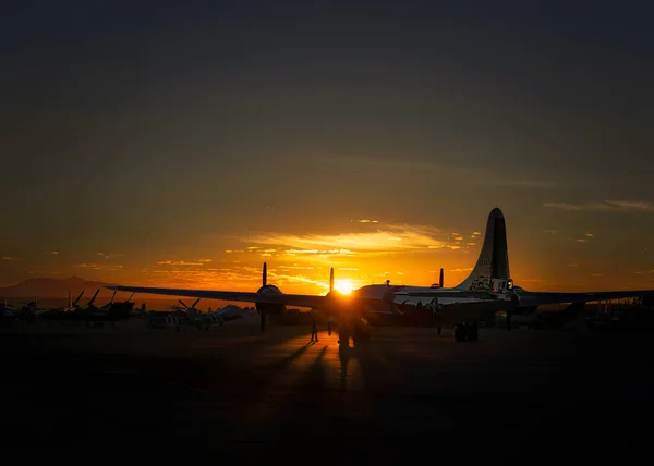 Sun Rises Doc Superfortress Display 2022 Miramar Airshow San Diego — Stock Photo, Image