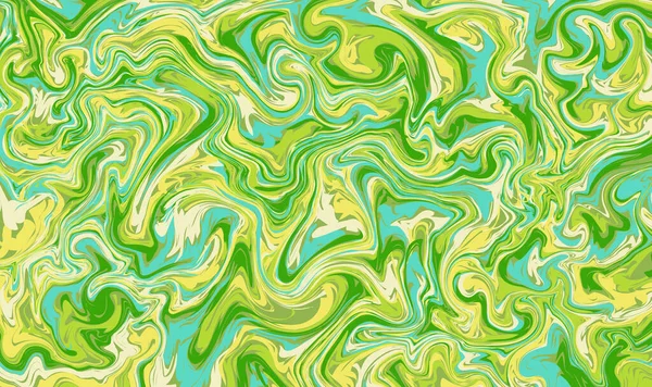 Abstract Color Liquid Marble Background Yellow Green Dizzy — Stock Vector