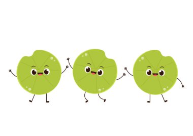 Lily Pad karakteri. Lotus yaprağı vektörü. Metin için boş alan.