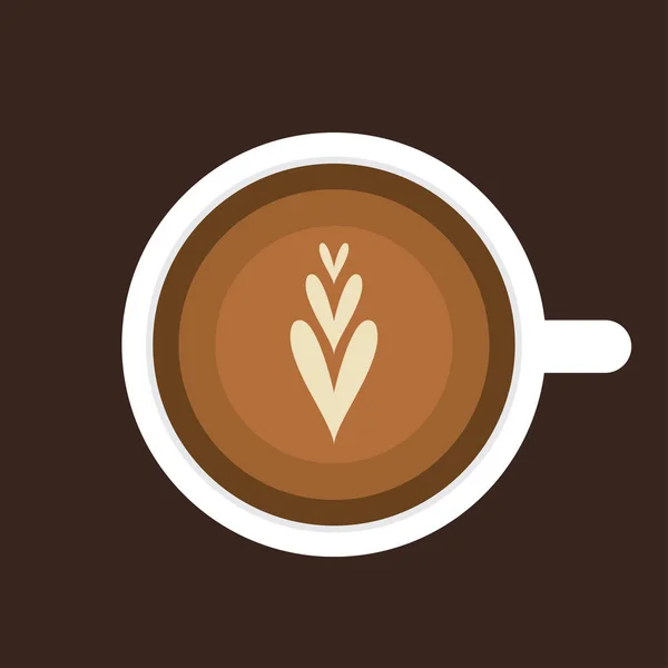 Kahve Fincanı Vektörü Duvar Kağıdı Logo Tasarımı Kahve Üstü Görünümü — Stok Vektör