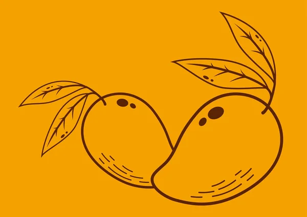 Mangosektor Mango Auf Weißgelb Symbol Logo Design — Stockvektor