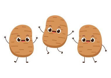 Patates karakter tasarımı. vektör.