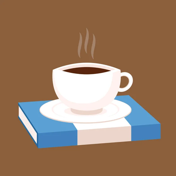 Ikona Horkého Šálku Kávy Vektorová Ilustrace Šálek Kávy Knižním Vektoru — Stockový vektor