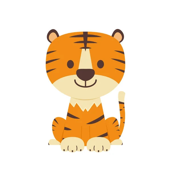 Tigre Vector Dibujos Animados Diseño Carácter Tigre Sobre Fondo Blanco — Archivo Imágenes Vectoriales