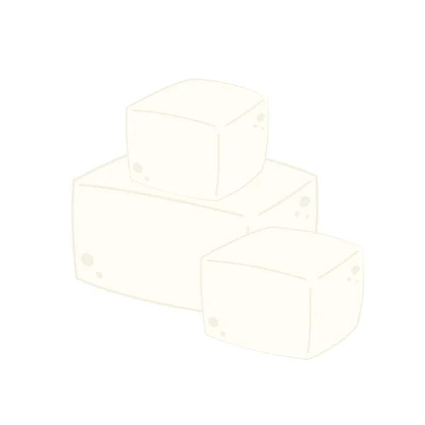 Tofu Vektor Szabad Hely Szövegnek Tapéta Tofu Fehér Alapon — Stock Vector