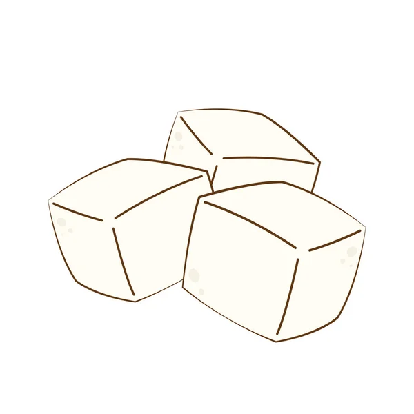 Tofu Vector Vrije Ruimte Voor Tekst Behang Tofu Witte Achtergrond — Stockvector