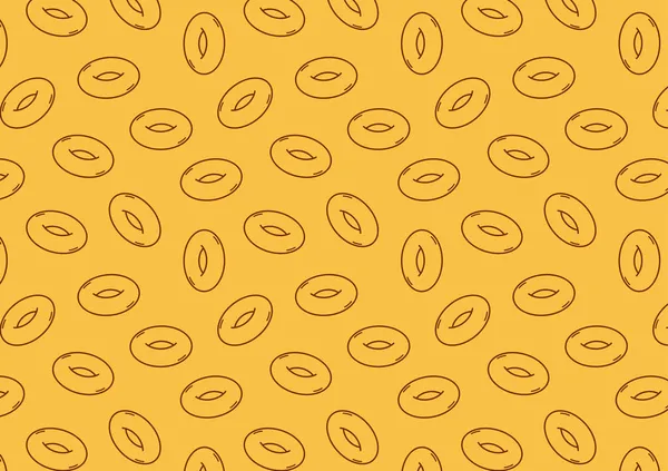 Doodle Doughnut Pattern Wallpaper Food Line Art Sketch Design Doughnut — Stock Vector
